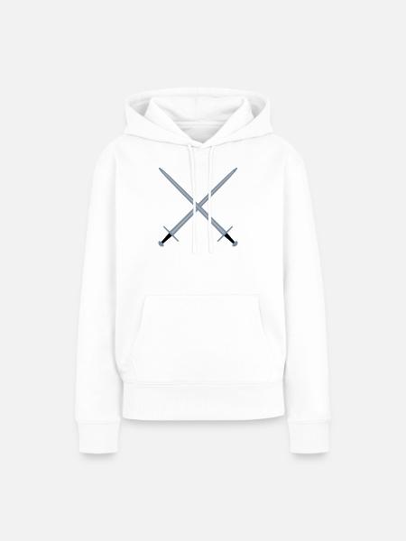 Gekreuzte Schwerter. - Frauen Premium Bio Hoodie - Weiß