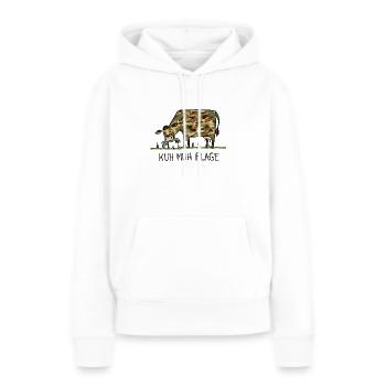 Kuh Muh Flage - Frauen Premium Bio Hoodie - Weiß - Vorne - Julia (174cm)