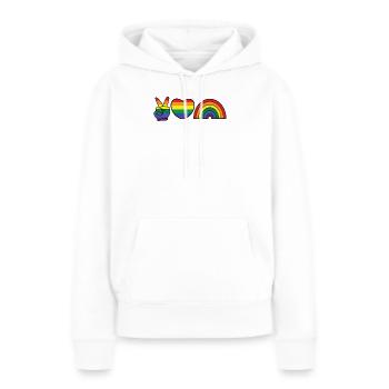 Regenbogen Herz Gleichberechtigung Lgbt Homo - Frauen Premium Bio Hoodie - Weiß - Vorne - Julia (174cm)