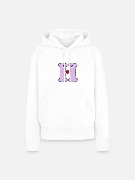 H - Frauen Premium Bio Hoodie - Weiß