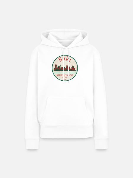 Baku Skyline Emblem - Frauen Premium Bio Hoodie - Weiß