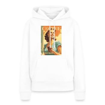 Le café, parce que le meurtre est illégal - Sweat à capuche Premium bio Femme - blanc - Devant - Julia (174cm)