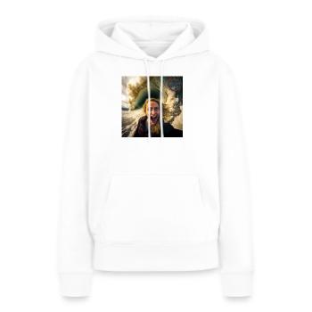 Stefie Selfie Addict Certified - Sweat à capuche Premium bio Femme - blanc - Devant - Julia (174cm)