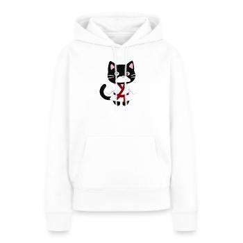 ticker, Happy Colorful Owl wearing Headphones, kaw - Frauen Premium Bio Hoodie - Weiß - Vorne - Julia (174cm)