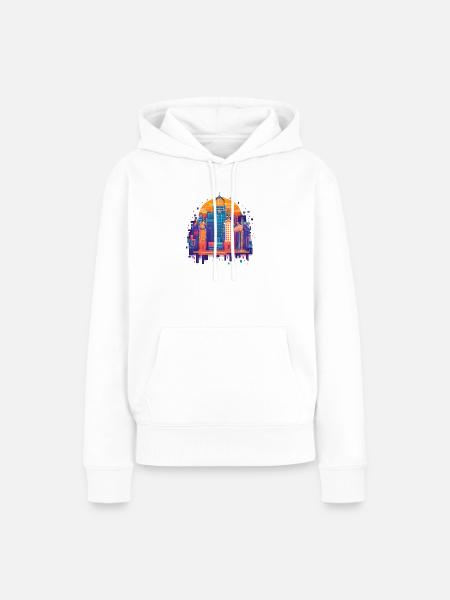 Bunte Stadt - Frauen Premium Bio Hoodie - Weiß