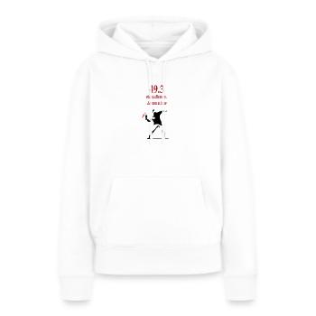 Réchauffement démocratique - Sweat à capuche Premium bio Femme - blanc - Devant - Julia (174cm)