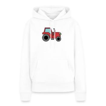 Tracteur agricole Machines agricoles Véhicule tracteur - Sweat à capuche Premium bio Femme - blanc - Devant - Julia (174cm)