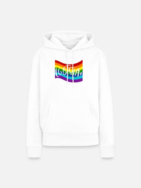 LGBTQIA+ Regenbogen-Pride Design - Frauen Premium Bio Hoodie - Weiß