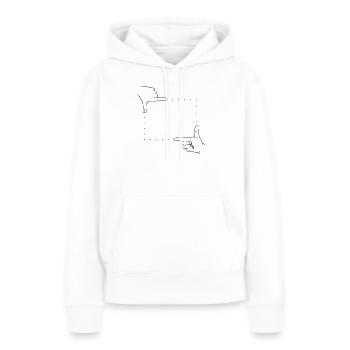 Handzeichen Bildausschnitt - Frauen Premium Bio Hoodie - Weiß - Vorne - Julia (174cm)