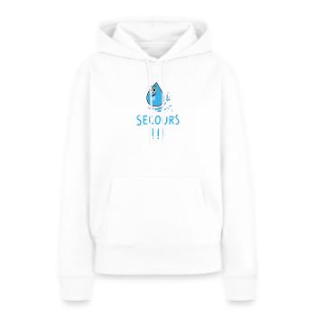 Eau secours - Sweat à capuche Premium bio Femme - blanc - Devant - Julia (174cm)