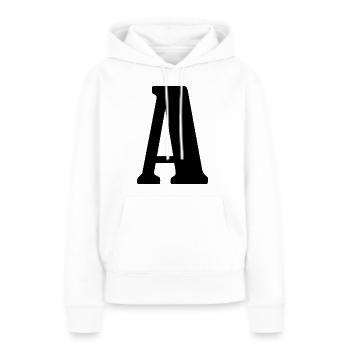 A - Sweat à capuche Premium bio Femme - blanc - Devant - Julia (174cm)
