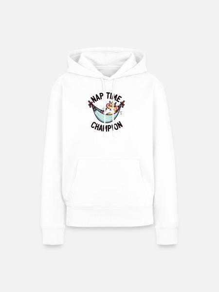Naptime Champion - Frauen Premium Bio Hoodie - Weiß