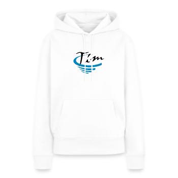 Tim - Sweat à capuche Premium bio Femme - blanc - Devant - Julia (174cm)