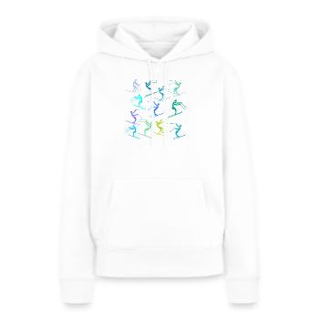 DÉBUTANTS SKI PISTES DE SKI - Sweat à capuche Premium bio Femme - blanc - Devant - Julia (174cm)