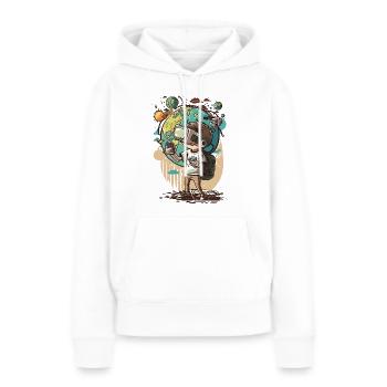 Visionnaire virtuel - Sweat à capuche Premium bio Femme - blanc - Devant - Julia (174cm)