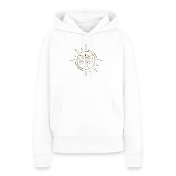 Papillons élégants en filigrane doré. - Sweat à capuche Premium bio Femme - blanc - Devant - Julia (174cm)