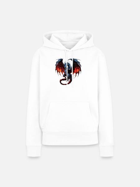 Flying Dragon - Frauen Premium Bio Hoodie - Weiß