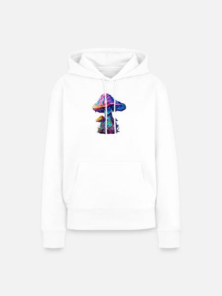 Psytrance Mushroom - Frauen Premium Bio Hoodie - Weiß