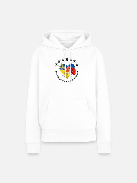 Siebenbürger Sächsinnen - Sochsan - florales Desig - Frauen Premium Bio Hoodie - Weiß