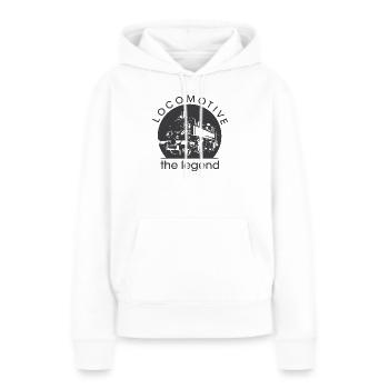 alte Lok Zug Bahn Sächsiche Bahn Symbol Logo - Frauen Premium Bio Hoodie - Weiß - Vorne - Julia (174cm)