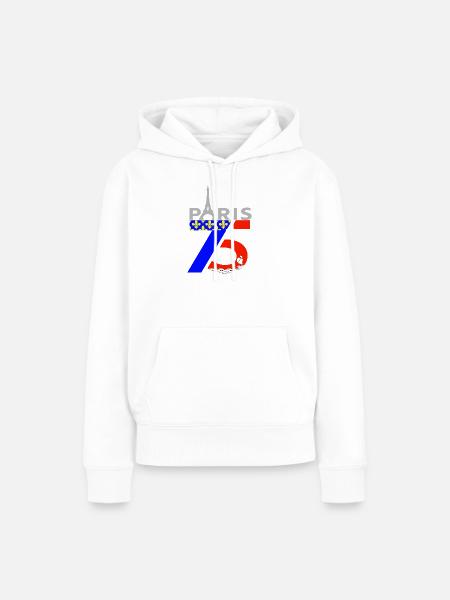 Paris - Frauen Premium Bio Hoodie - Weiß