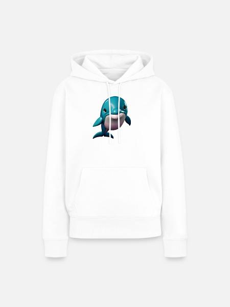 Delphin Mädchen - Frauen Premium Bio Hoodie - Weiß
