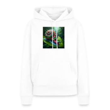 Mehrfarbige Schnecke - Frauen Premium Bio Hoodie - Weiß - Vorne - Julia (174cm)