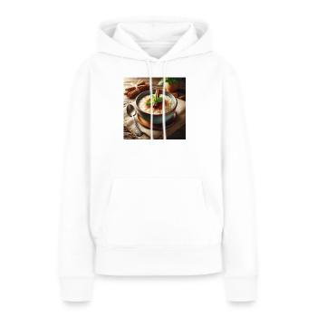 Riz au lait - Sweat à capuche Premium bio Femme - blanc - Devant - Julia (174cm)