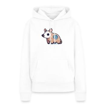 Opossum tacheté stellaire : butineur cosmique - Sweat à capuche Premium bio Femme - blanc - Devant - Julia (174cm)