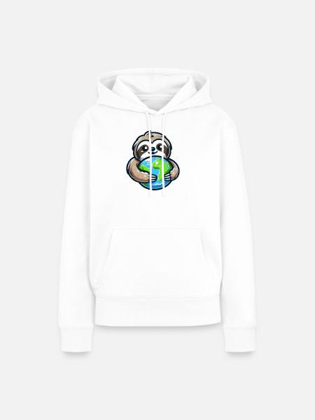 Umarme das Erdfaultier - Frauen Premium Bio Hoodie - Weiß