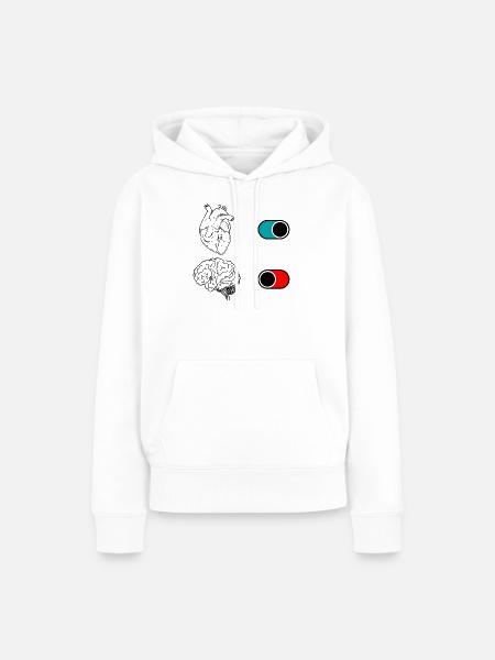 Nachtnachtliches Halbmond-Duo - Frauen Premium Bio Hoodie - Weiß