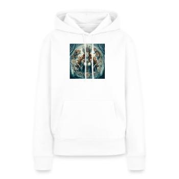 Déesse celtique - Sweat à capuche Premium bio Femme - blanc - Devant - Julia (174cm)