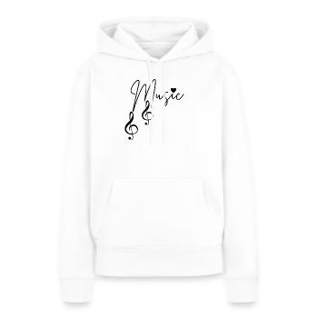 Notes de musique - Sweat à capuche Premium bio Femme - blanc - Devant - Julia (174cm)
