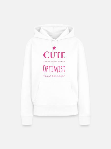 Cute Optimist - Frauen Premium Bio Hoodie - Weiß