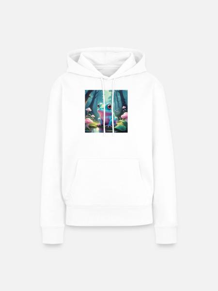 Frosch im Märchenwald - Frauen Premium Bio Hoodie - Weiß