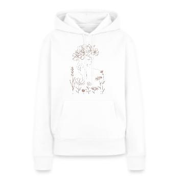 Selflove Line Art mit zarten Blumen - Frauen Premium Bio Hoodie - Weiß - Vorne - Julia (174cm)