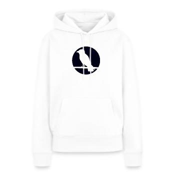 Corbeau sur une branche - Sweat à capuche Premium bio Femme - blanc - Devant - Julia (174cm)