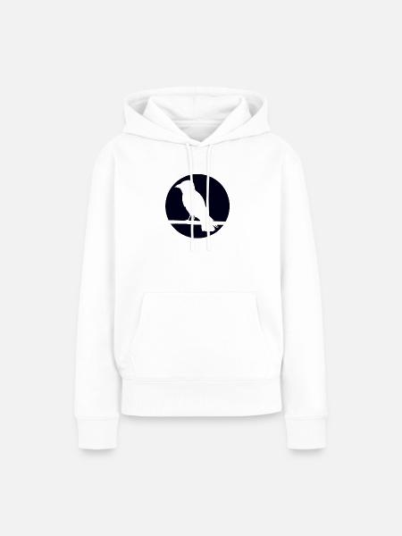 Krähe auf Ast - Frauen Premium Bio Hoodie - Weiß