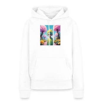 Lutin - Sweat à capuche Premium bio Femme - blanc - Devant - Julia (174cm)
