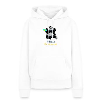 Météo Bretonne - Sweat à capuche Premium bio Femme - blanc - Devant - Julia (174cm)