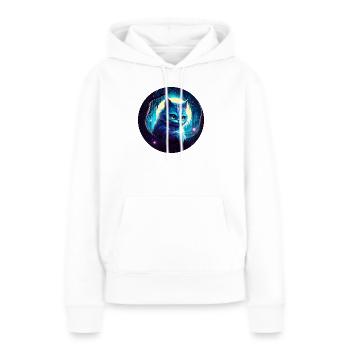 Chat du Cheshire Alice au pays des merveilles - Sweat à capuche Premium bio Femme - blanc - Devant - Julia (174cm)