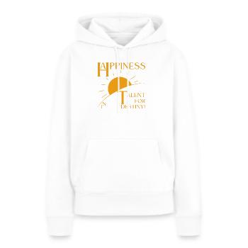 Bonheur - Sweat à capuche Premium bio Femme - blanc - Devant - Julia (174cm)
