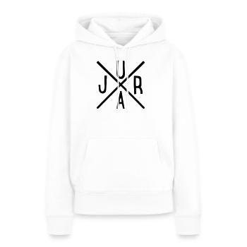 Jura - Frauen Premium Bio Hoodie - Weiß - Vorne - Julia (174cm)
