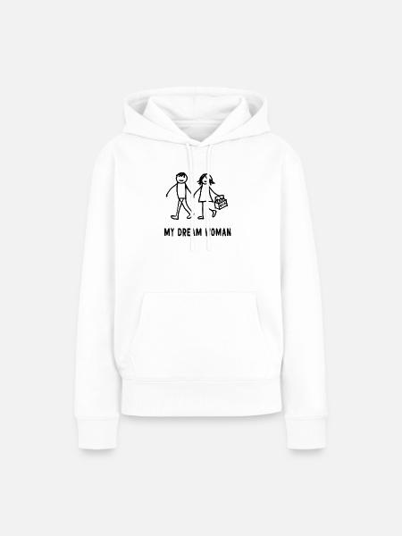 Meine Traumfrau Bier Design - Frauen Premium Bio Hoodie - Weiß