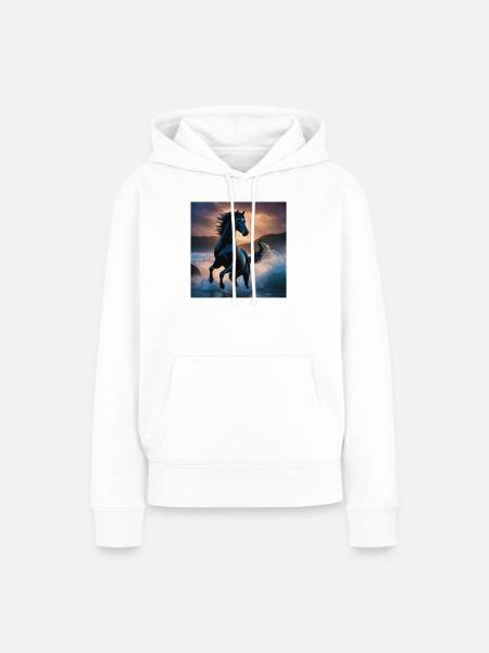 Pferd - Frauen Premium Bio Hoodie - Weiß