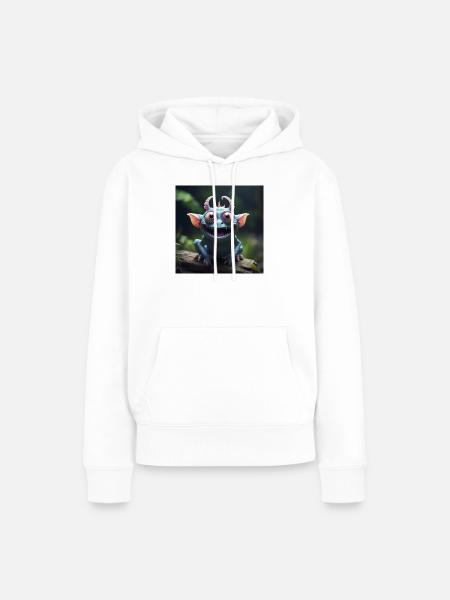 Fröhliches Geschöpf - Frauen Premium Bio Hoodie - Weiß