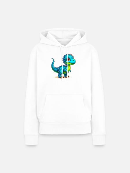 Dinosaurier - Frauen Premium Bio Hoodie - Weiß