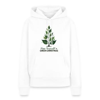 Umweltfreundlicher Grüner Weihnachtsbaum - Frauen Premium Bio Hoodie - Weiß - Vorne - Julia (174cm)