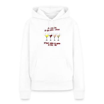 Quatre vins - Sweat à capuche Premium bio Femme - blanc - Devant - Julia (174cm)