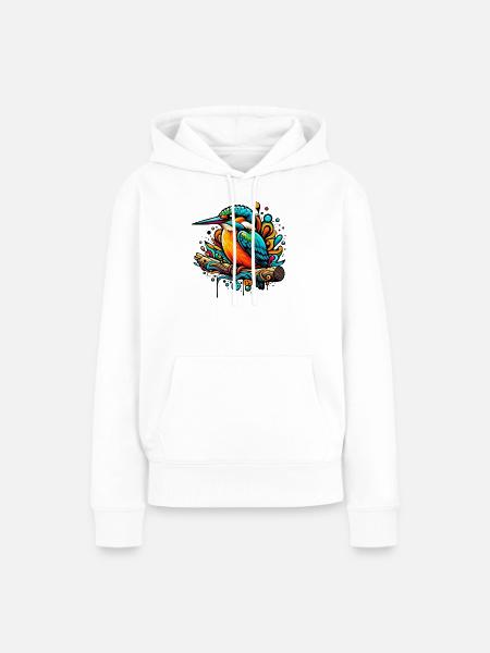 Eisvogel - Frauen Premium Bio Hoodie - Weiß